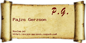 Pajzs Gerzson névjegykártya